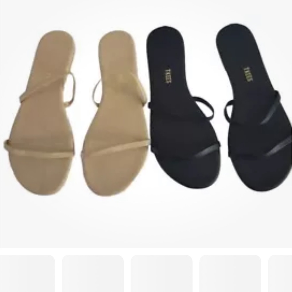 TKEES Bundle 2 Pair Women's Gemma Sandals in Black and Tan NWOT